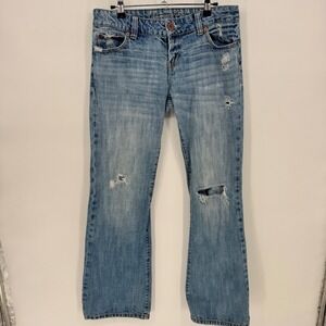 American Eagle Outfitters Favorite Boyfriend Jeans Distressed Bootcut Size 10